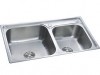 Chậu rửa bát inox 2 hố lệch
