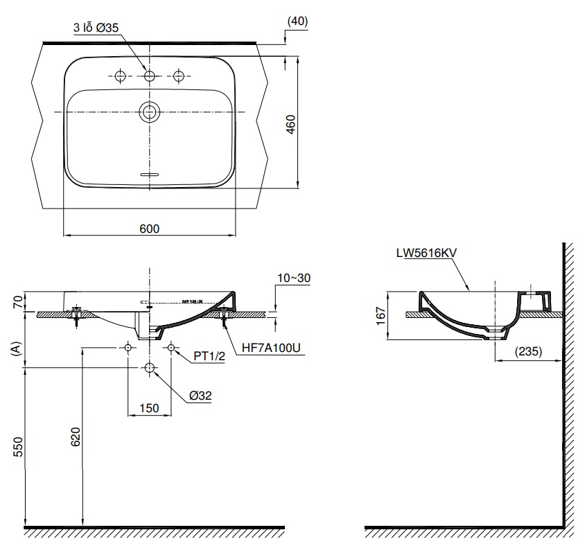 ban ve lavabo toto lt5616c