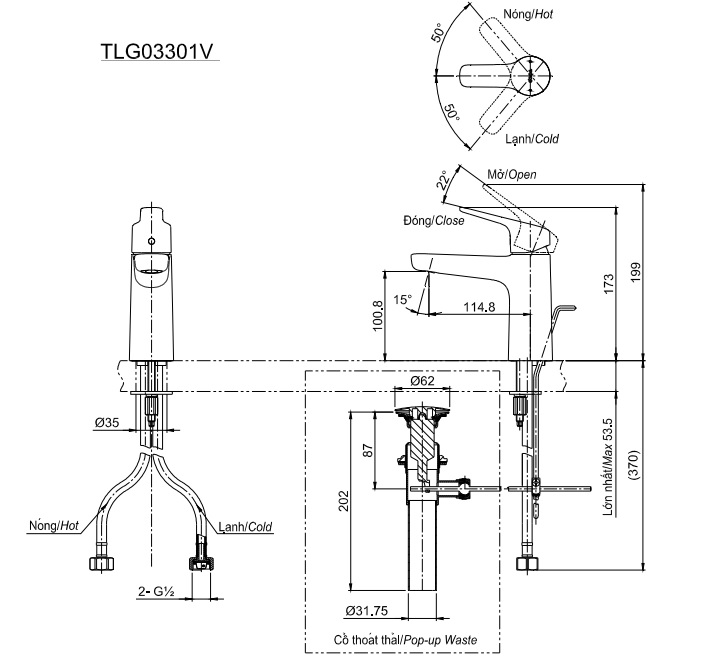 ban ve voi lavabo toto TLG03301V