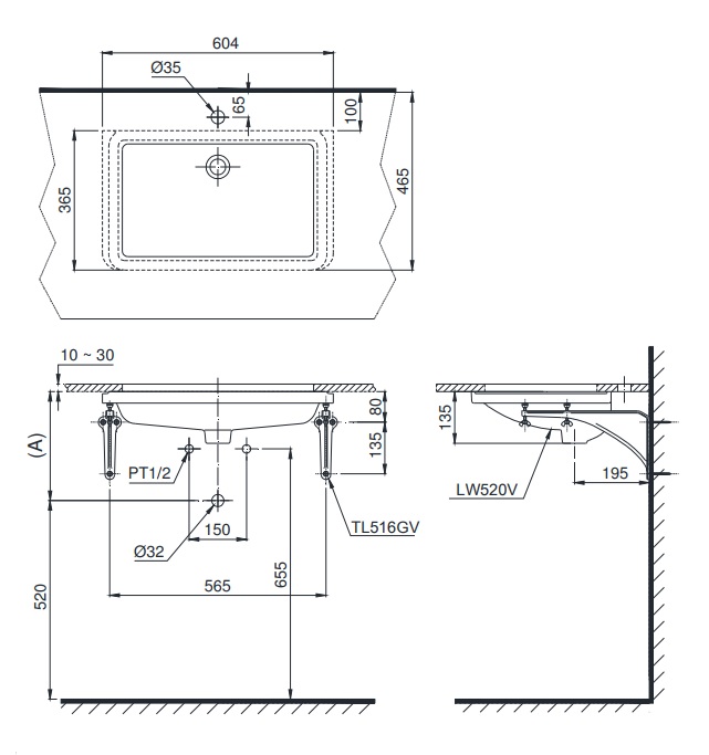 ban ve lavabo toto lt520t