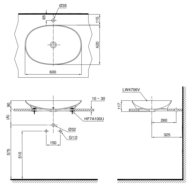 ban ve lavabo toto lt4706